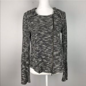 Anthropologie Moto Zippered Sweater